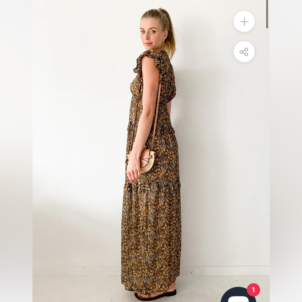 BA&SH Samanta Ruffled Georgette Maxi Dress - Worn Once! - Picture 3 of 3